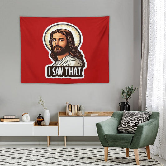 I SAW THAT Red Tapestry