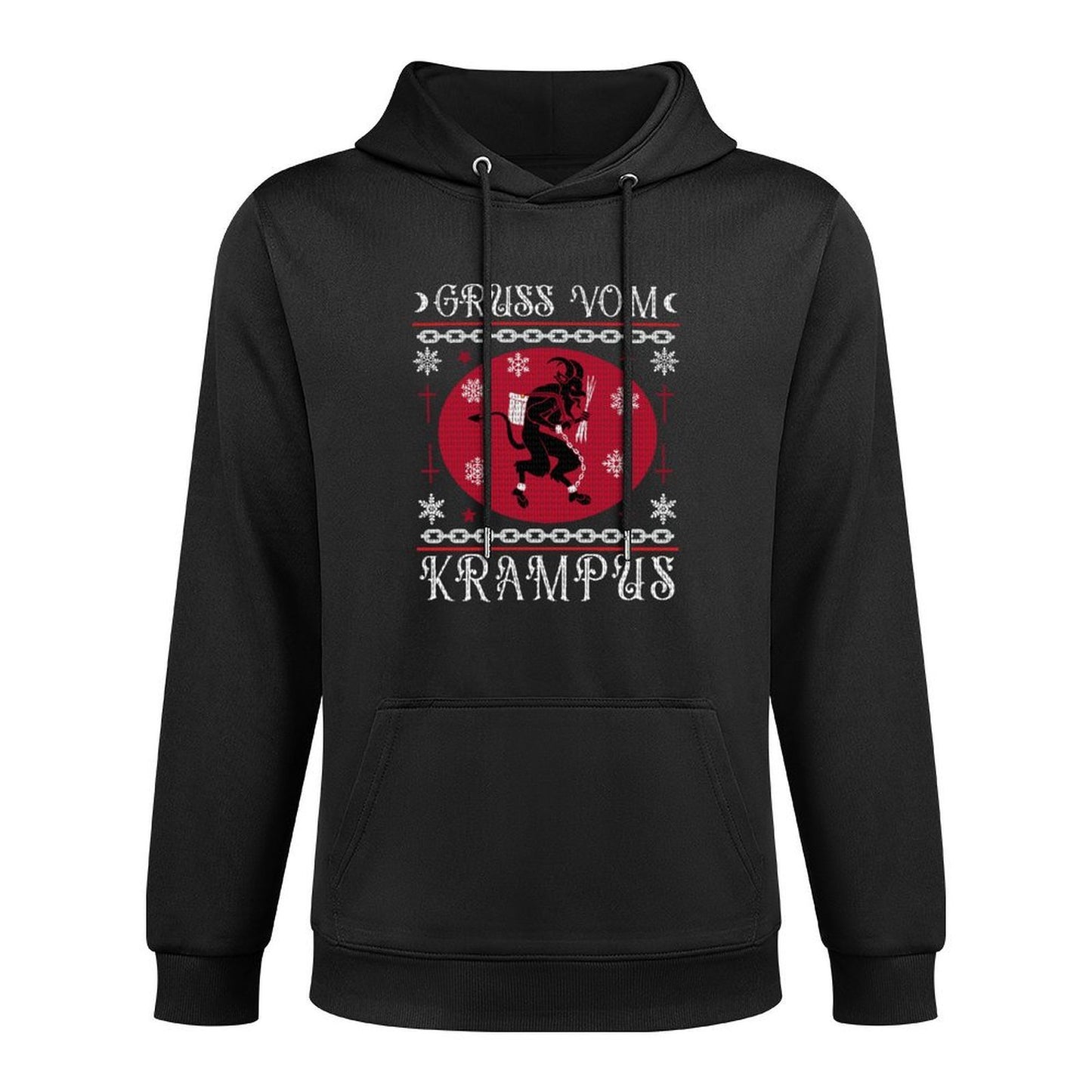 Gruss Vom Krampus. Goth Christmas Ugly Sweater. Krampus Xmas Sweatshirt Kangaroo Pocket Hoodie