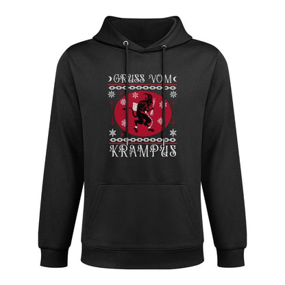 Gruss Vom Krampus. Goth Christmas Ugly Sweater. Krampus Xmas Sweatshirt Kangaroo Pocket Hoodie