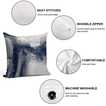 Blue Gray Abstract Soft Ultra-Soft Texture Throw Pillow