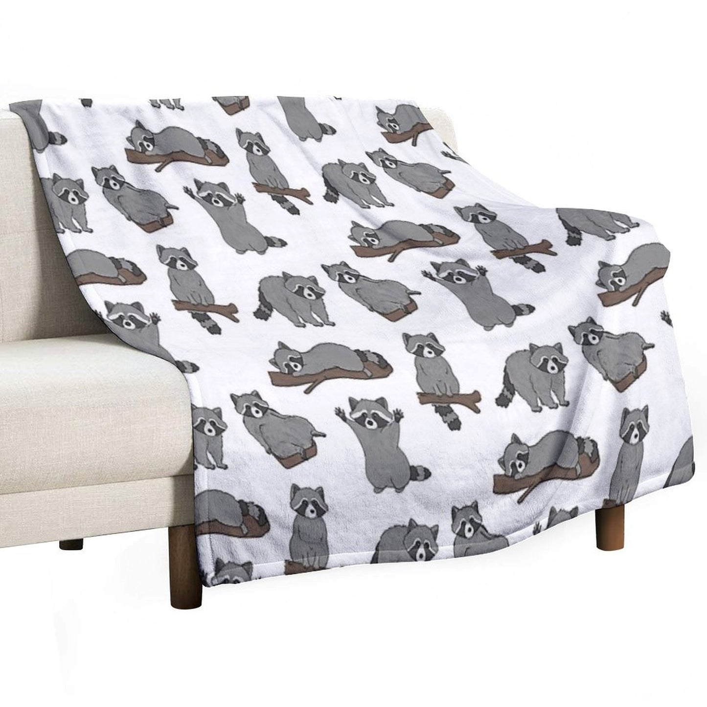 Raccoons Throw Blanket