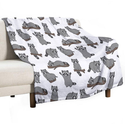 Raccoons Throw Blanket