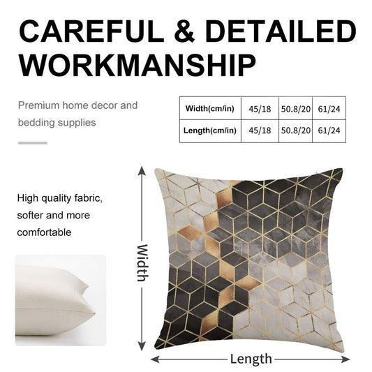 Smoky Cubes Linen Throw Pillow Cover