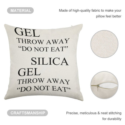 Silica Gel Package Linen Throw Pillow Cover