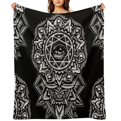 Eye of God Flower Mandala Throw Blanket