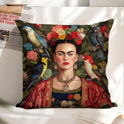Frida Kahlo 7 Linen Throw Pillow Cover