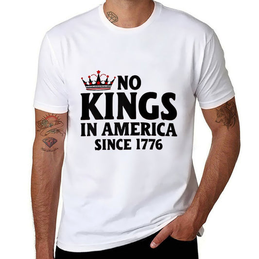 No Kings In America Since 1776 Raglan Baseball  Summer-ready Fabric T-Shirt