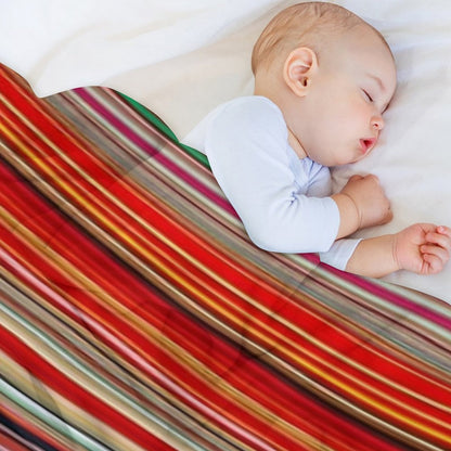 Red Yellow Fine Random Stripes Throw Blanket