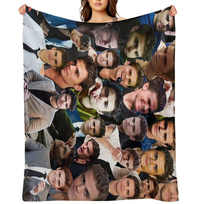 Paul Wesley Photo Collage Throw Blanket