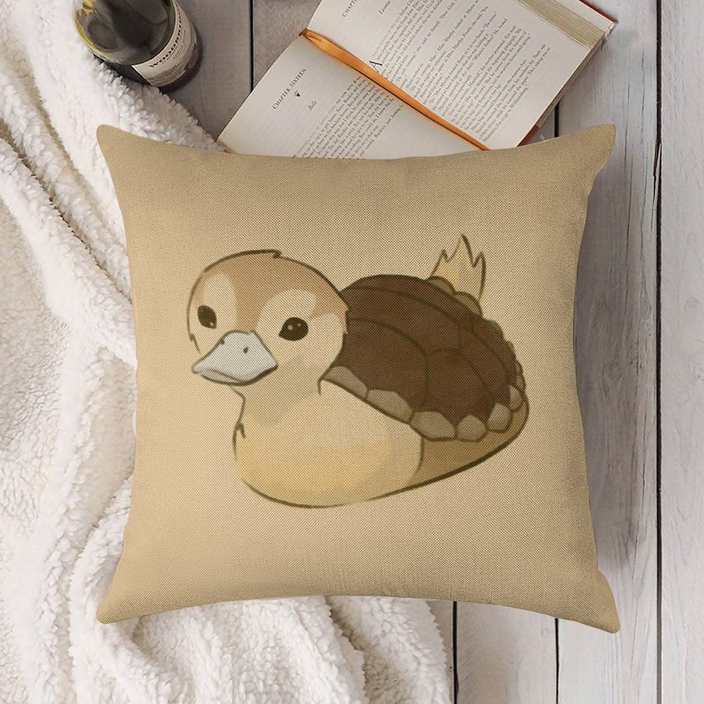 Avatar Turtle Duck Linen Throw Pillow Cover