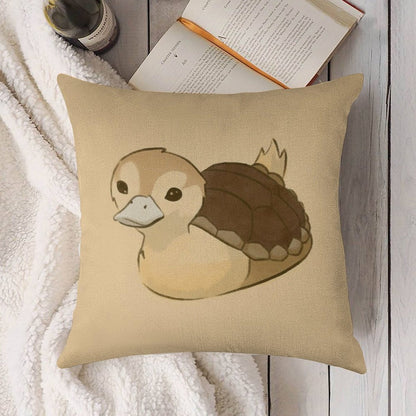 Avatar Turtle Duck Linen Throw Pillow Cover