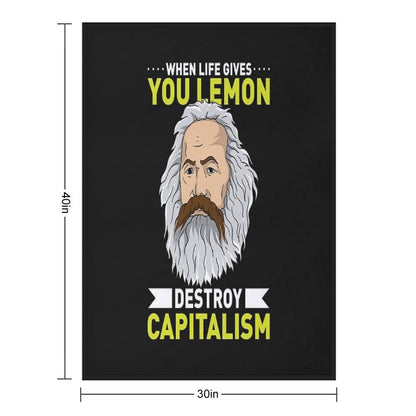KARL MARX Destroy Capitalism Throw Blanket
