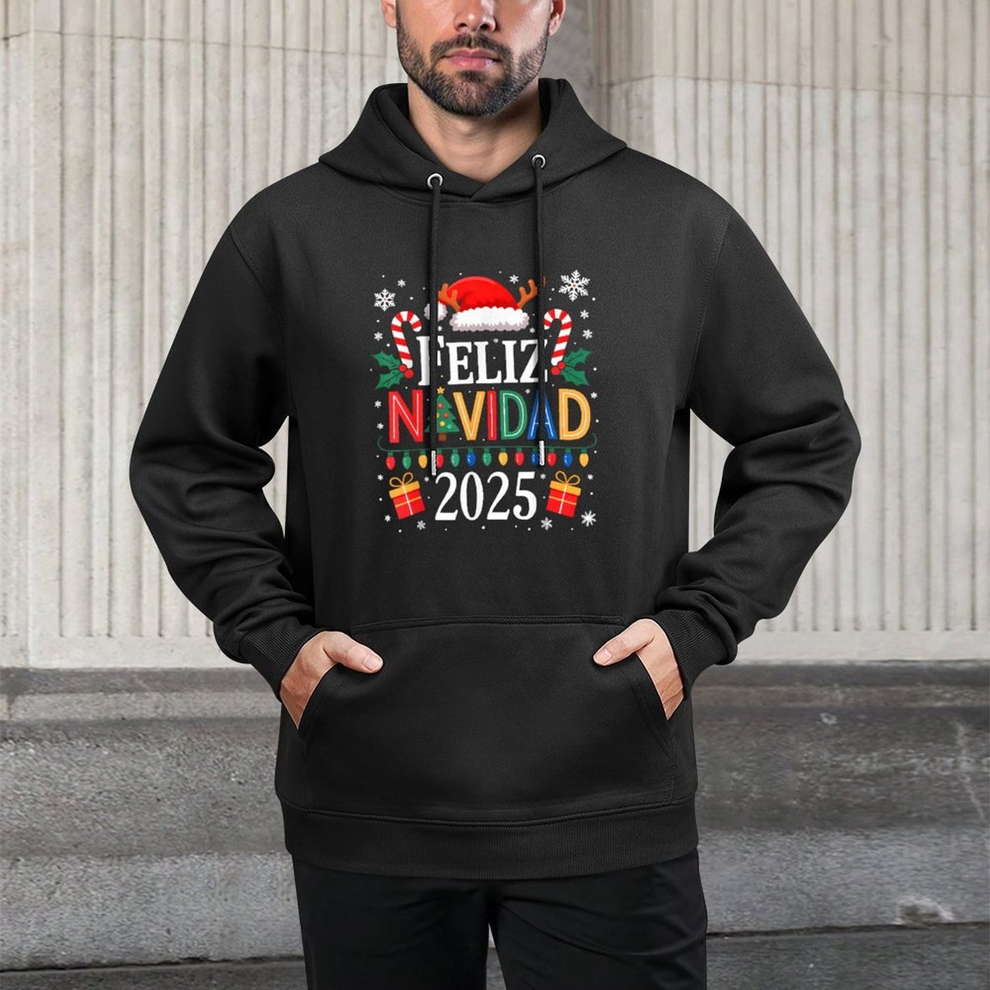 Feliz Navidad 2025 Matching Family Spanish Christmas Mexican Customizable Surface Hoodie