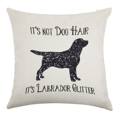 It's Not Dog Hair , Its Labrador Glitter Linen Throw Pillow Cover