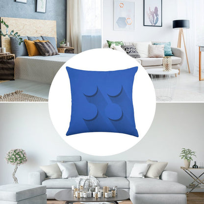 Blue Brick Linen Throw Pillow Cover