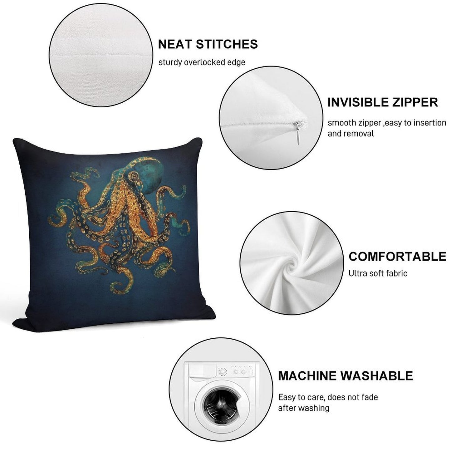 Underwater Dream IV Soft Washable Throw Pillow