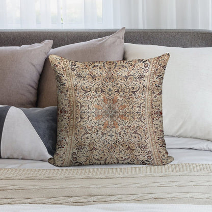 Silk Esfahan Persian Carpet Print Soft Style Accent Throw Pillow