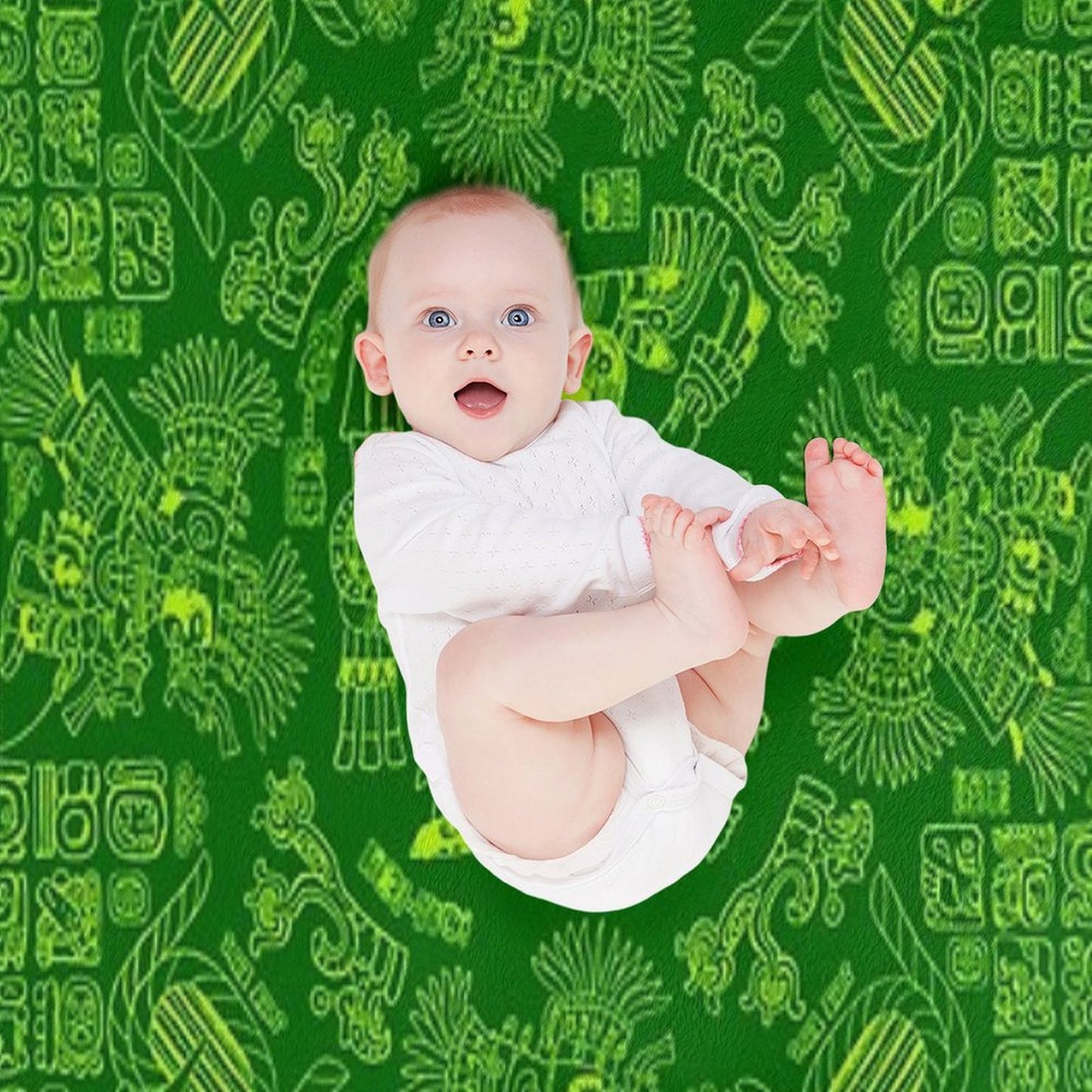 Mayan Spring GREEN Throw Blanket