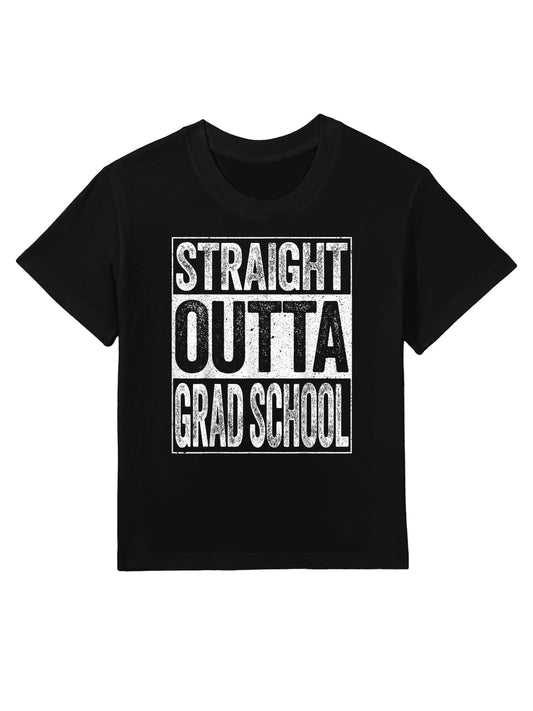 Straight Outta Grad School Boy Girl Graduation Kids T-Shirt