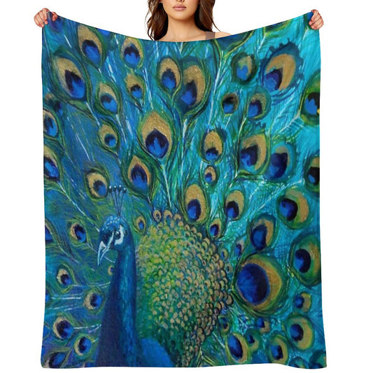 Peacock Full Glory 2 Throw Blanket