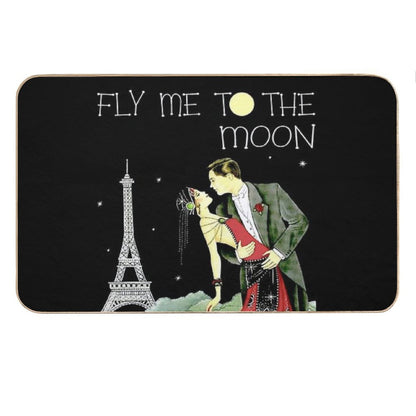 FLY ME TO THE MOON; Vintage Dance Print Bath Mat