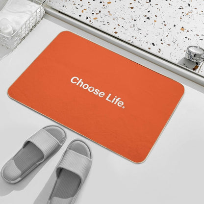 Choose Life. Trainspotting - Square - Orange Bath Mat