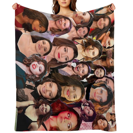 Aubrey Plaza Photo Collage Throw Blanket