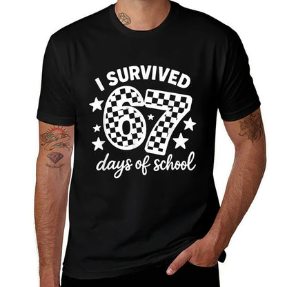 I Survived 67 Days of School Funny 67 Teachers Students Meme  Vintage-inspired T-Shirt