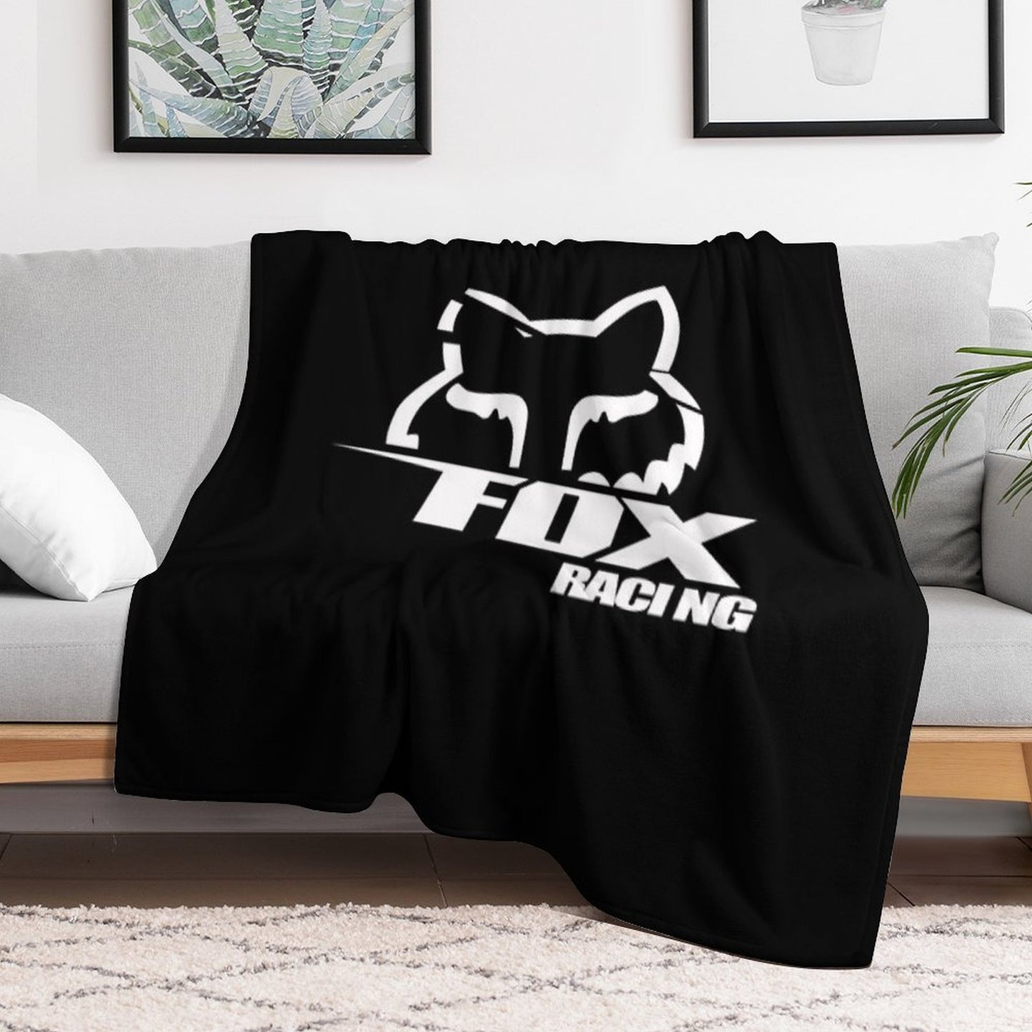 Best Logo Fox Racing Throw Blanket