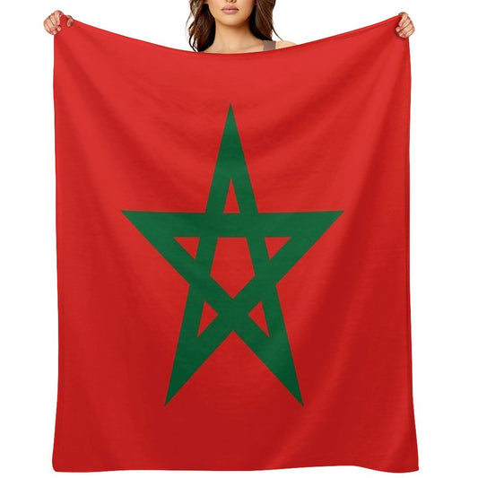 Green Star, Moors Flag-Proud to Be Moorish Throw Blanket