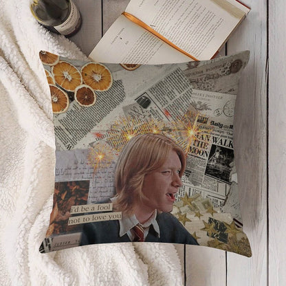 The Boy Who Was Laughing Until The Very End  Fred Weasley Linen Throw Pillow Cover