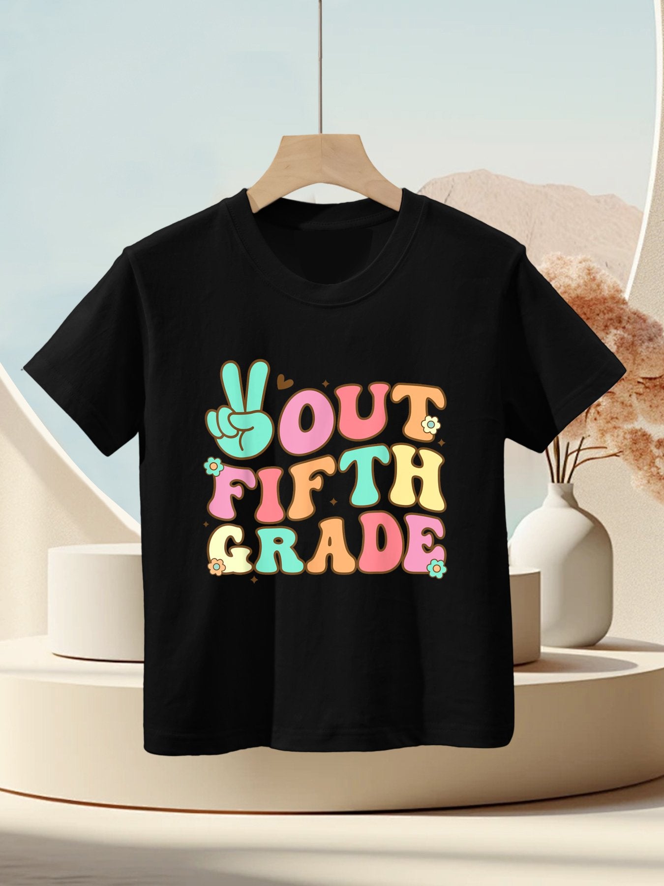 Peace Out Fifth 5th Grade Last Day School Graduation Kids T-Shirt