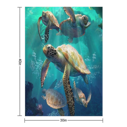 Sea Turtles Throw Blanket