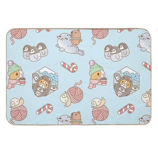 Bubu The Guinea Pig, South Pole Holiday Bath Mat