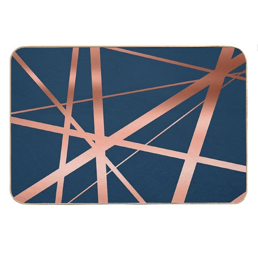 Navy Rose Gold Luxe Bath Mat