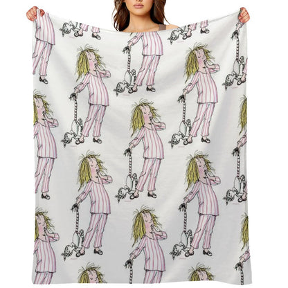 Yawning Eloise in Her Pajamas Throw Blanket