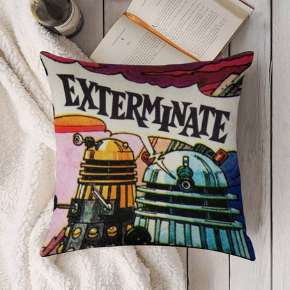 EXTERMINATE! Linen Throw Pillow Cover