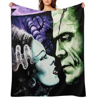 Bride & Frankie Monsters in Love Throw Blanket