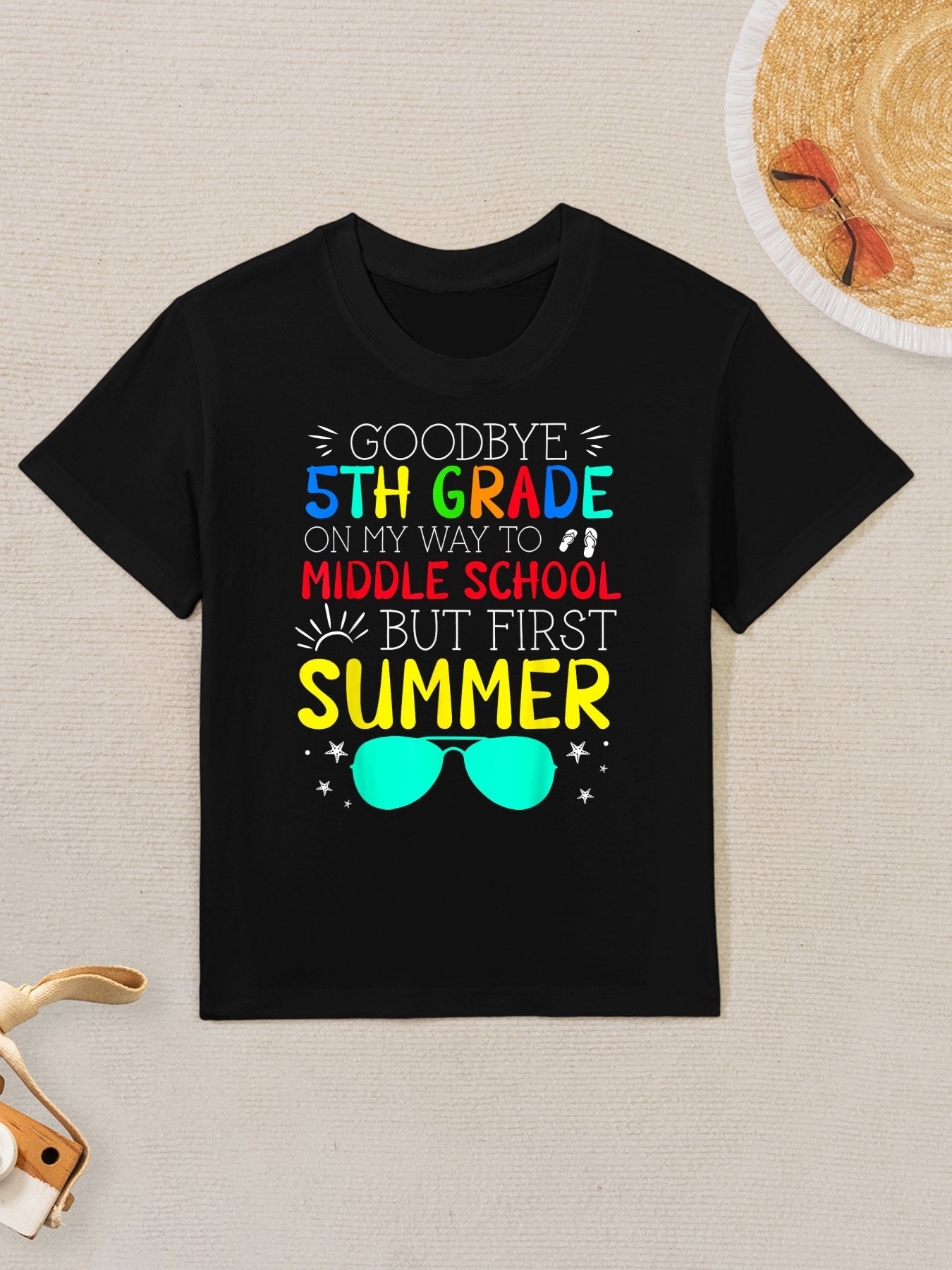 Goodbye 5th Grade Graduation To Middle School First Summer Kids T-Shirt