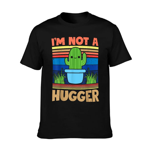 Im Not A Hugger Cactus Gifts Im Not A Hugger Cactus, Men&#39;s Unisex, Black, Small,, Graphic, Crew Neck, Classic Fit, Pullover, T-Shirt
