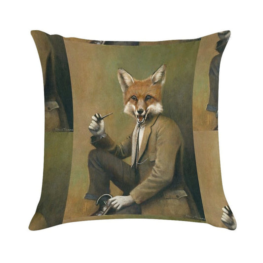 Vintage Mr Fox Soft Skin-Friendly Throw Pillow
