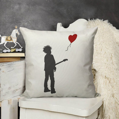 ROBERT THE CURE SMITH X BANKSY Linen Throw Pillow Cover