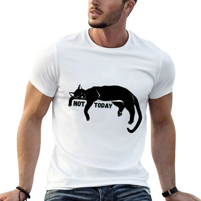 Not Today Lazy Sleepy Kitty Cat Lovers Funny Cute Nope Fun  Relaxed-fit T-Shirt