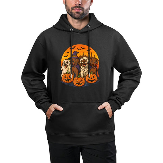 Halloween Brown Labrador Ghost Spooky Chocolate Lab Dog Mama Colorfast Hoodie
