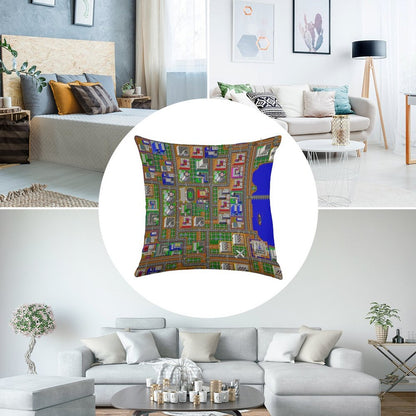 SimCity 1 No Logo Sim City Zoom - HD Linen Throw Pillow Cover
