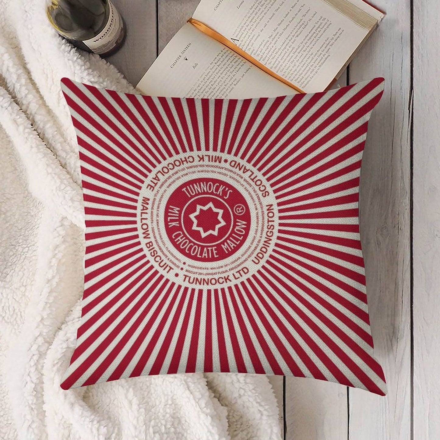 Tunnock's Teacakes Linen Throw Pillow Cover