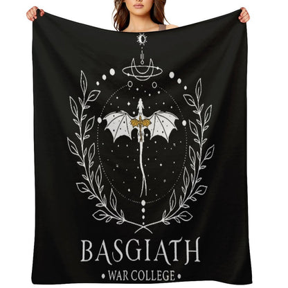Fourth Wing Basgiath Two Sided Romantasy Dragons Yarros T-Shirt Throw Blanket