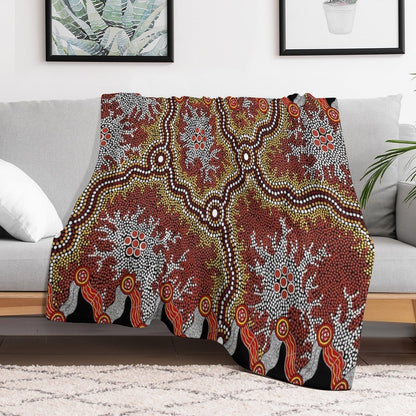 Aboriginal Art Authentic – Travels Throw Blanket