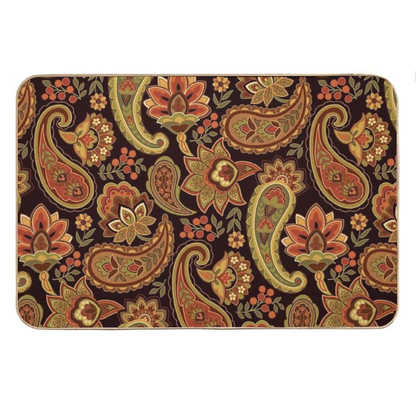 Autumn Paisley Bath Mat