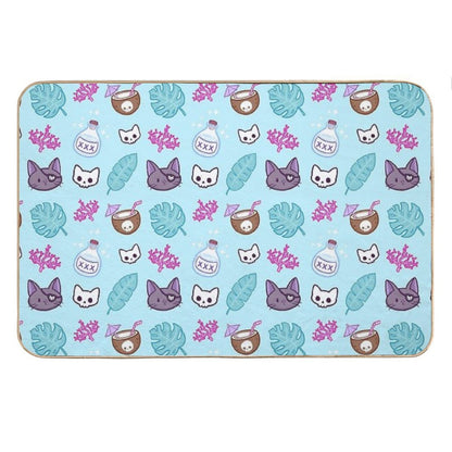 Pirate Cat  Turquoise  Nikury Bath Mat